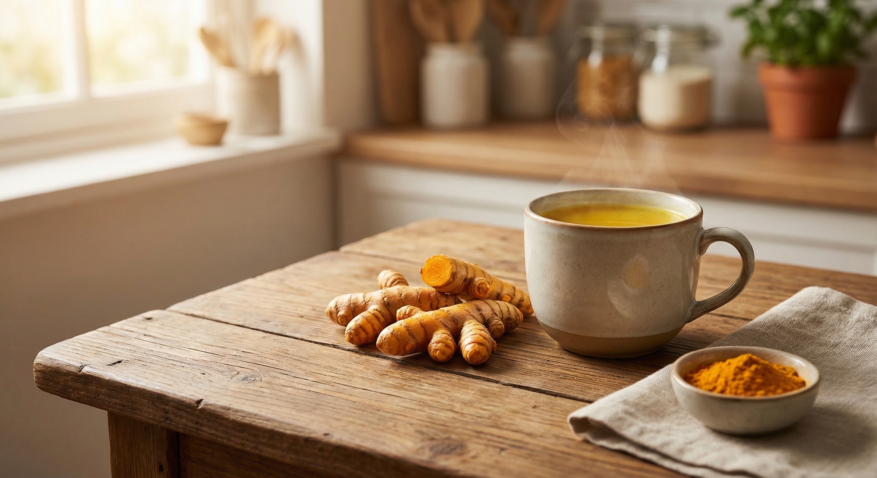 Turmeric tea and ingredients